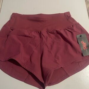 The Gym People Pink Athletic Shorts with Elastic Waistband and Curved Hem